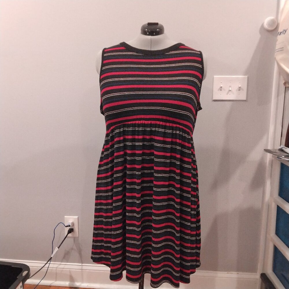 Torrid Stripe multicolor Dress Black, Pink, Blue, White